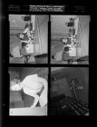 Woman working at desk; Switchboard operator; Possible electric generator or utility company machine (4 Negatives) (December 21, 1957) [Sleeve 20, Folder d, Box 13]